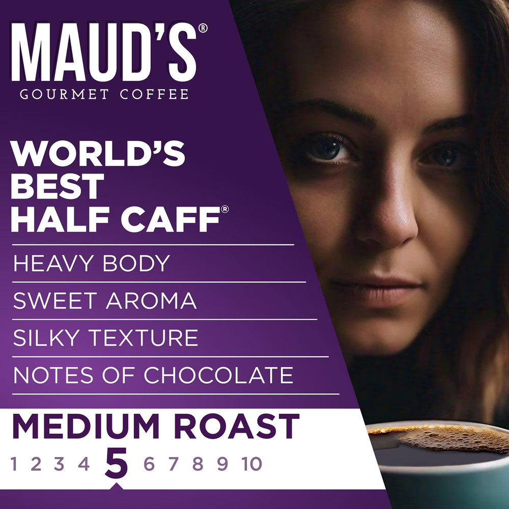 Maud's Half Caff Medium Roast Coffee Pods, 72 Ct.