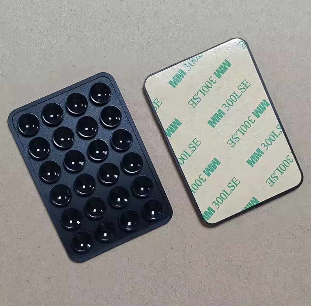 (2pack) Black Multifunctional Mobile Phone Silicone Suction Cup 24 Square.