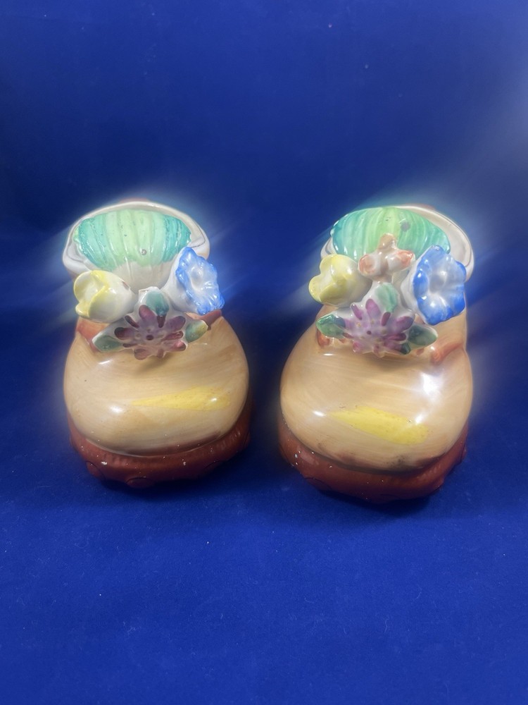 MCM pair of Japanese shoe planters
