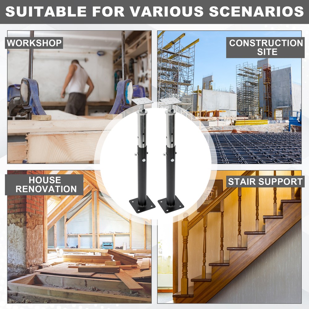 2 Pack House Floor Jacks 20" - 33" Adjustable Support Beam House Jack Post Joist