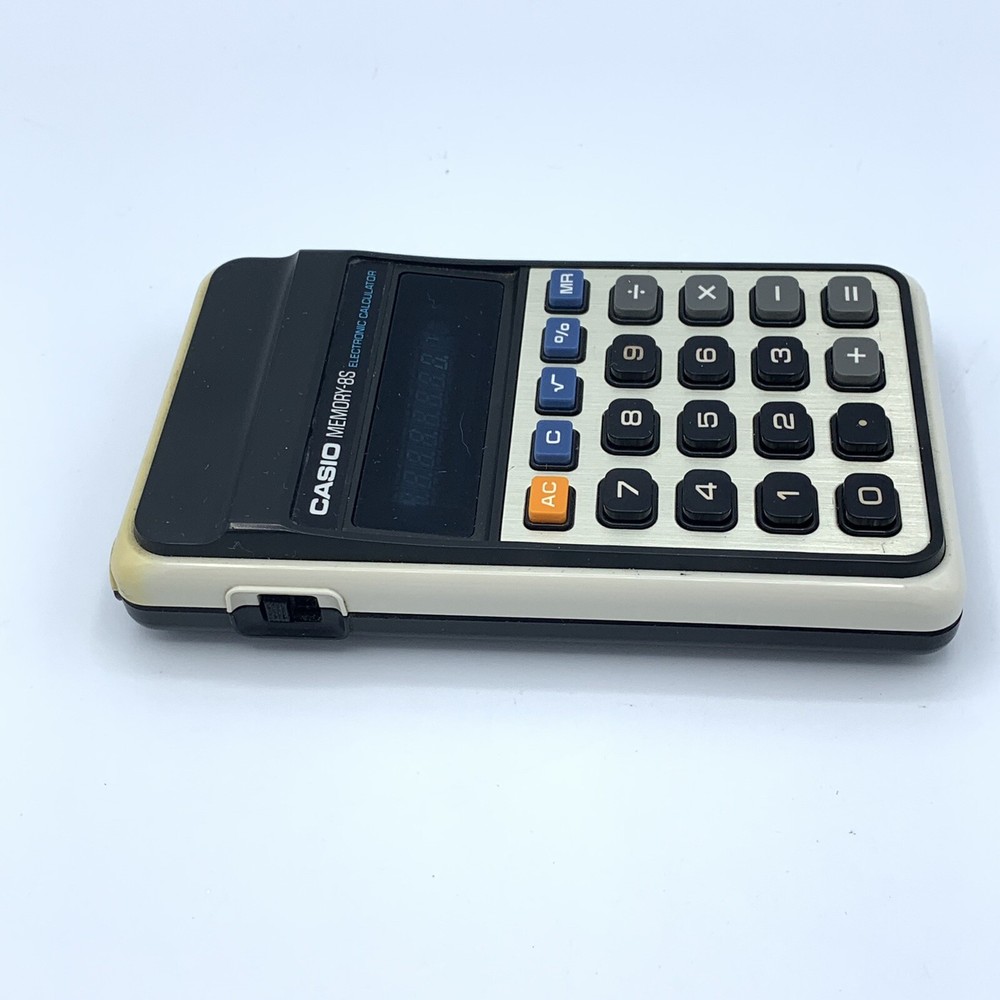 Casio Memory -8S Electronic Calculator With Case - Tested - Made In Japan