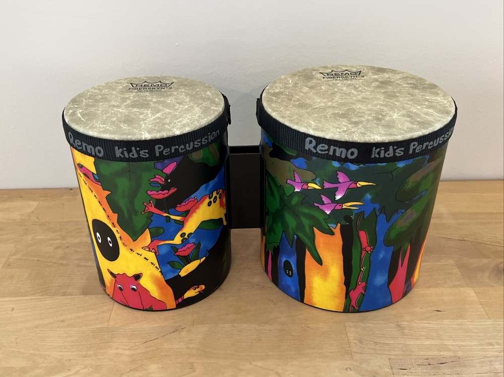 Remo Kid's Percussion Rain Forest Bongos - EUC