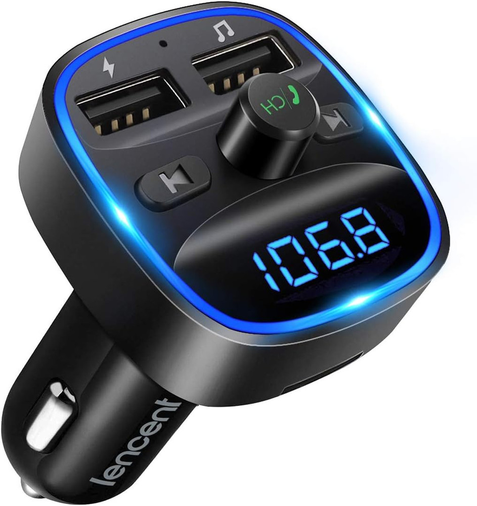 Bluetooth FM Transmitter Car Kit with Dual USB Charger & Hands-Free Calling