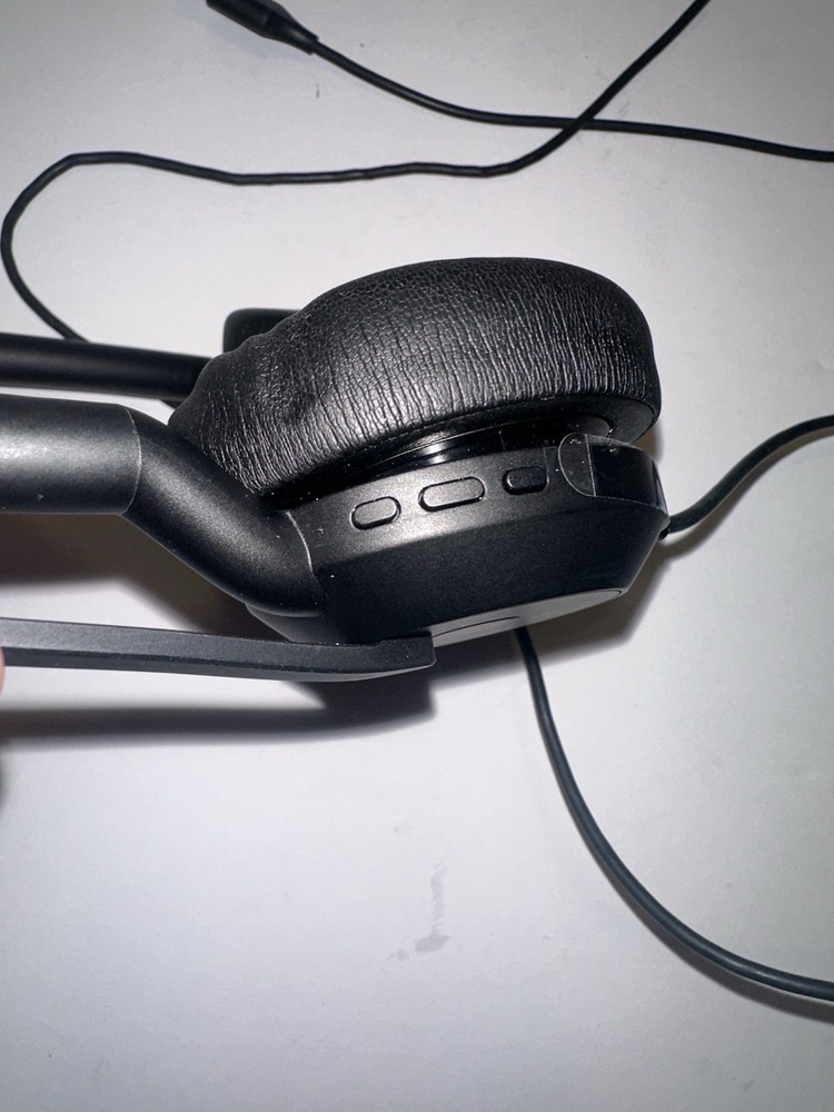 Jabra USB Wired Headband Headset Double Ear Boom Microphone Volume Control Black