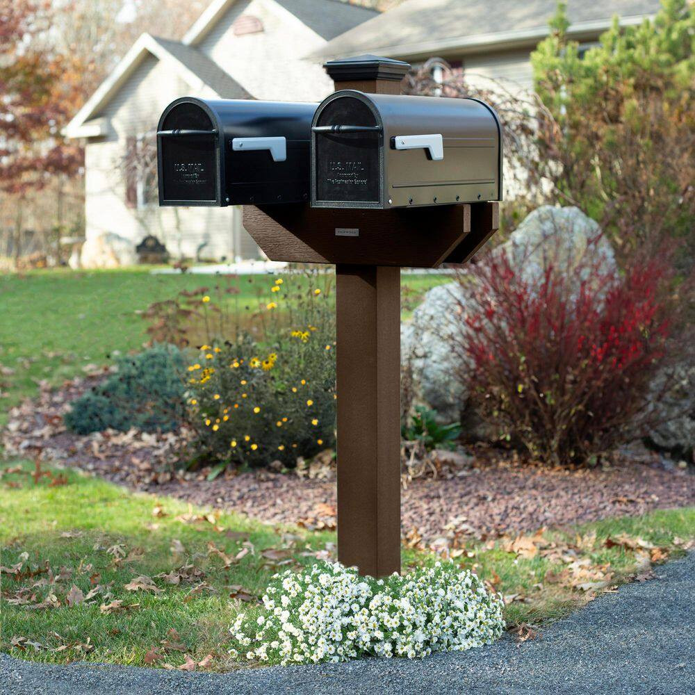 Hazelton Weathered Acorn 2-Sided Mailbox Post
