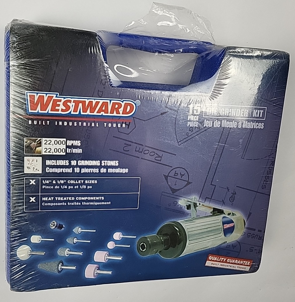 Die Grinder Kit Straight Compressed Air Accessory Tool New Unopened Westward