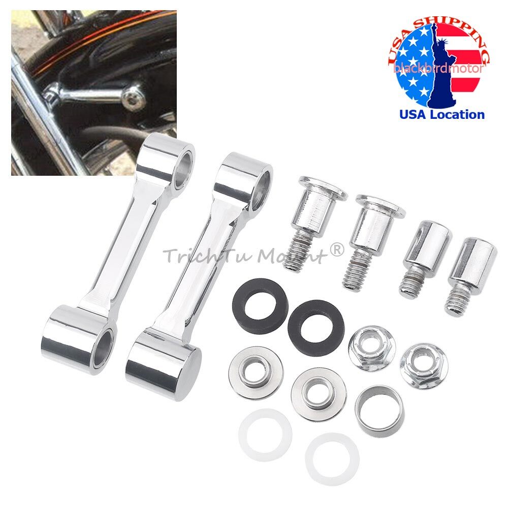 Front Fender Mount Bracket Kit Chrome For Harley Davidson Softail FXSTS 1993-06