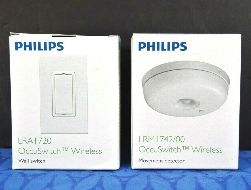 Philips OccuSwitch Wireless Vacancy Occupancy Ceiling Sensor  + Wall Switch NEW