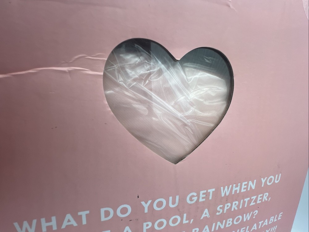 Float On Giant Pink White Inflatable-bando 38”x60”, Includes Patch Repair