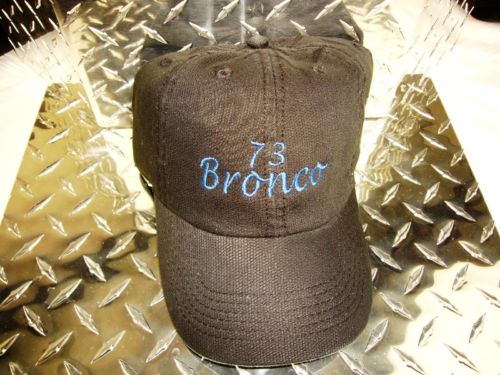 1973 Bronco Black Twill Hat/ Cap Embroidered Blue