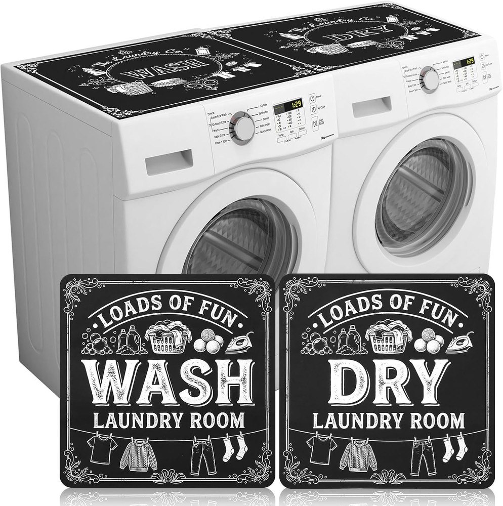 Blackboard Style Washer Dryer Protective Mats - Quick Drying & Foldable Design