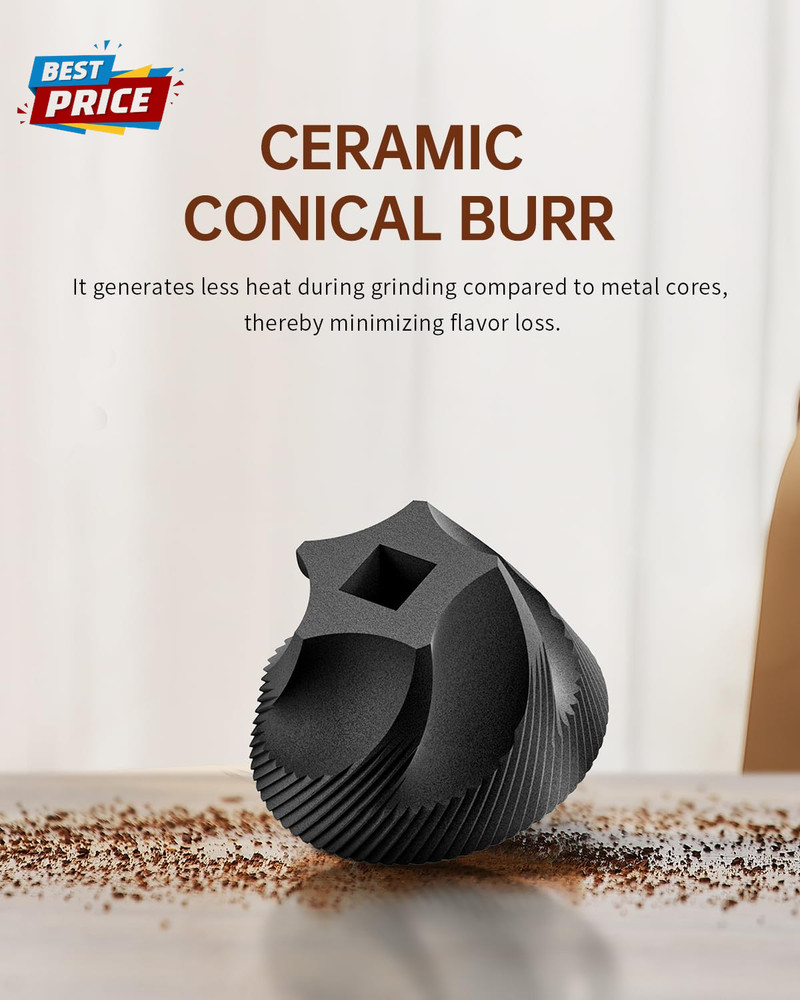 Mini Manual Coffee Grinder with 40 External Adjustable Settings and Ceramic Coni