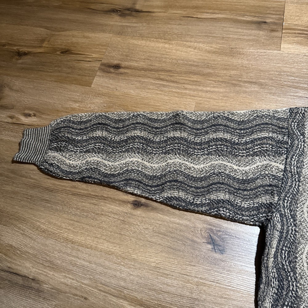 Vintage Tricots St Raphael MEDIUM Wool Blend Pullover Sweater Wavy Coogi Style M