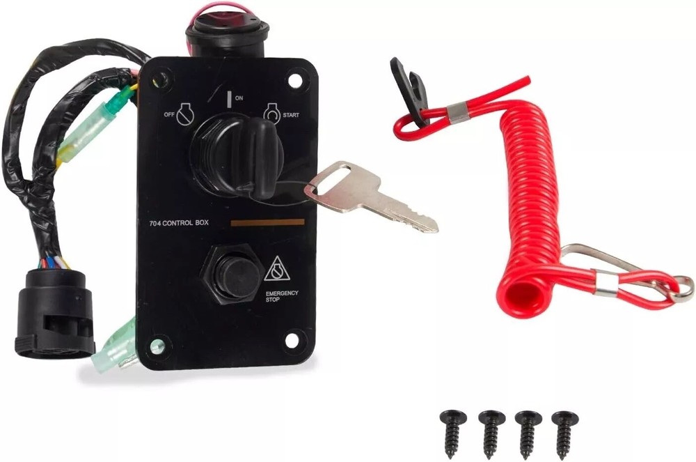 NEW Outboard Single Engine Key Switch Assembly Panel Fits Yamaha 704-82570-12-00