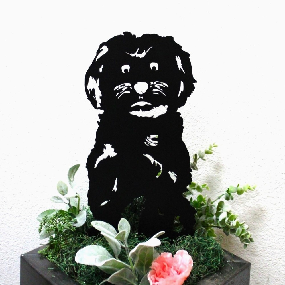 Havanese Black Metal Dog Silhouette