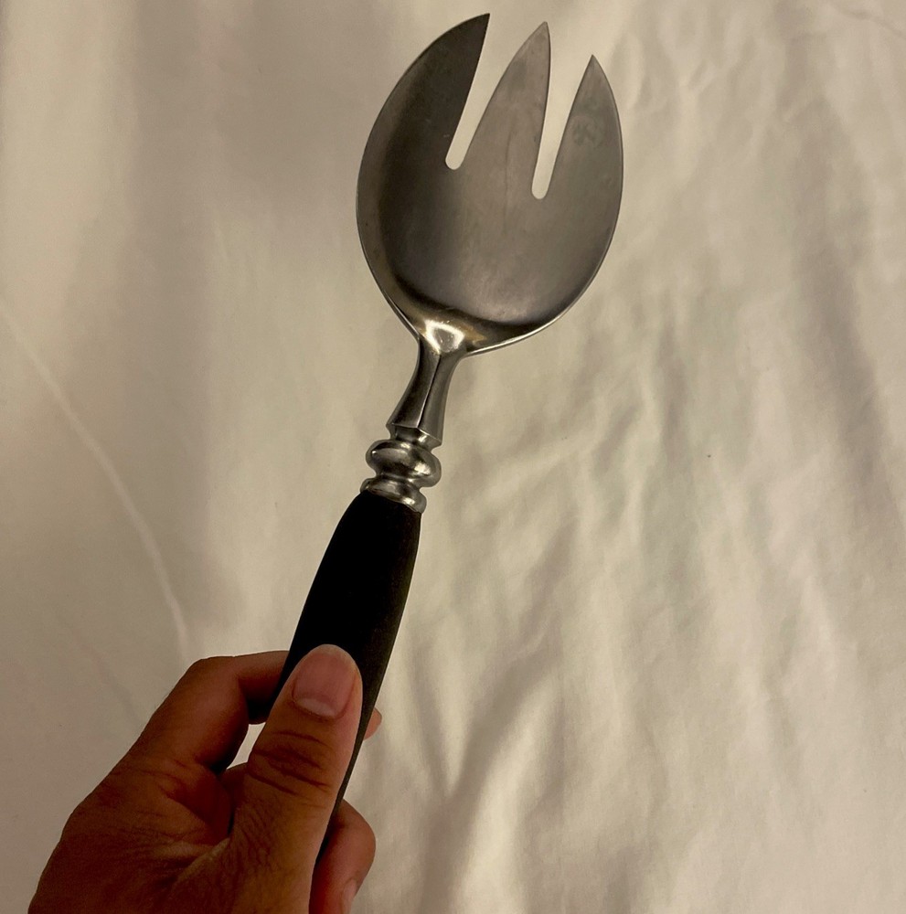 Guildcraft Forged Stainless Serving Fork With Black Handle Japan 11.5”