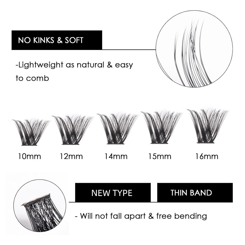 Comfortable 72-Piece Cluster Lashes - Reusable Eyelash Extensions for Every Look