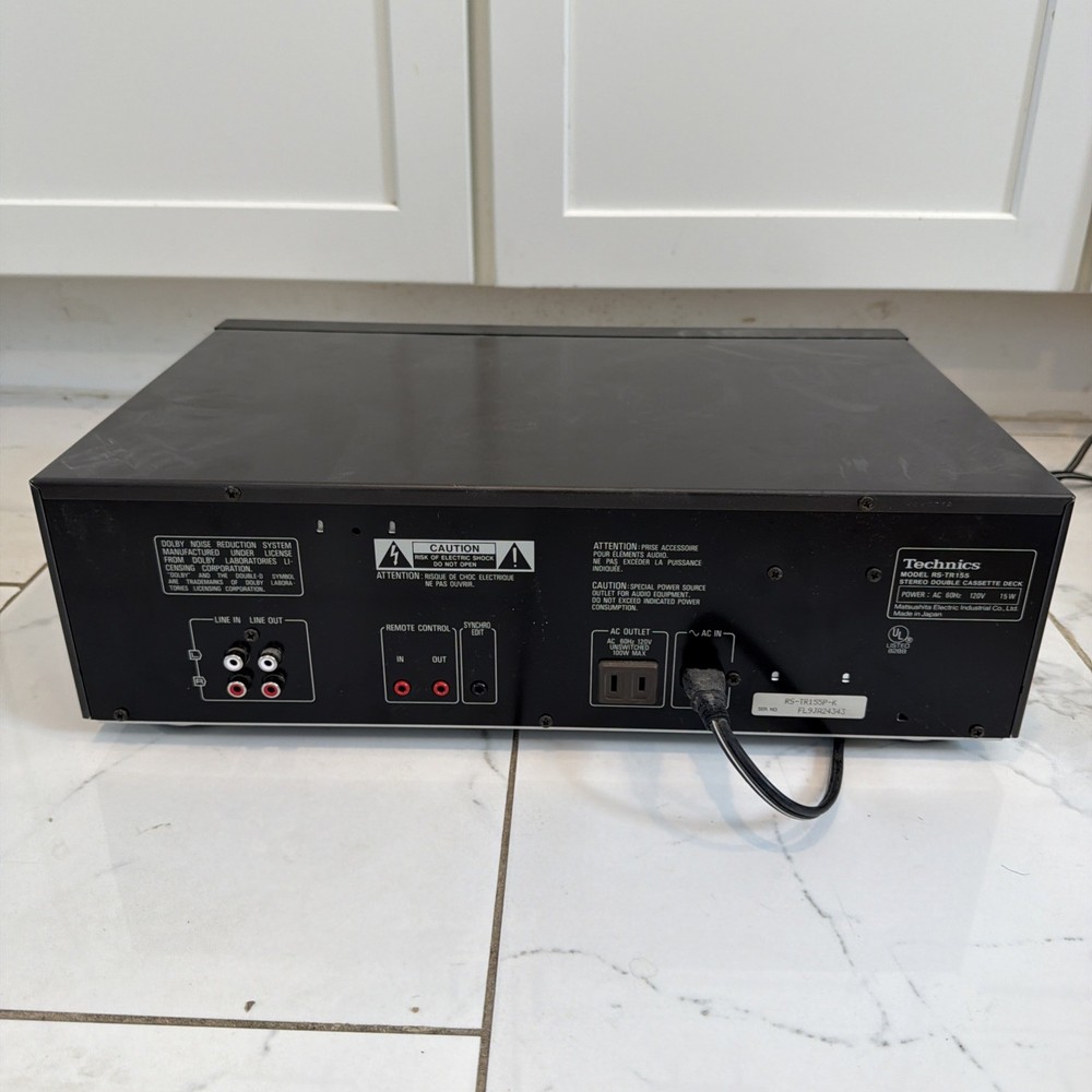 Technics RS-TR155 Auto Reverse Dual Cassette Deck Player and Recorder - TESTED