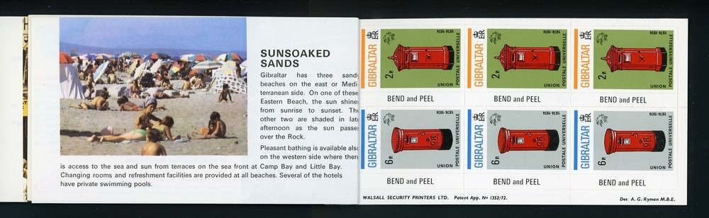 Gibraltar Scott #309a SA BOOKLET COMPLETE Post Boxes CV$11+