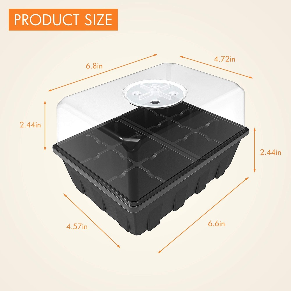 Gardzen 3 Pack Seed Starter Tray Germination Kit, Seed Starter Kit with Adjustab