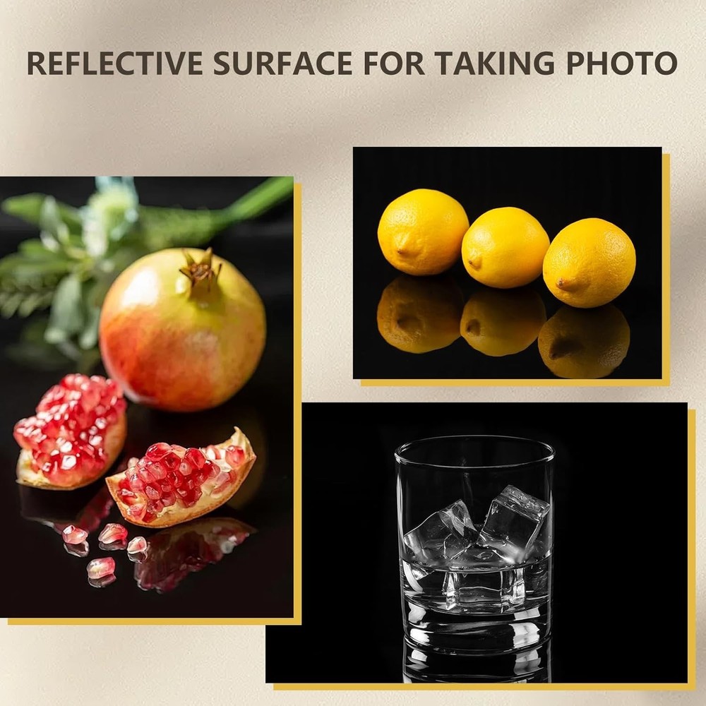 Reflective Black Plexiglass Sheets - 6 Pack, Perfect for DIY & Display Projects
