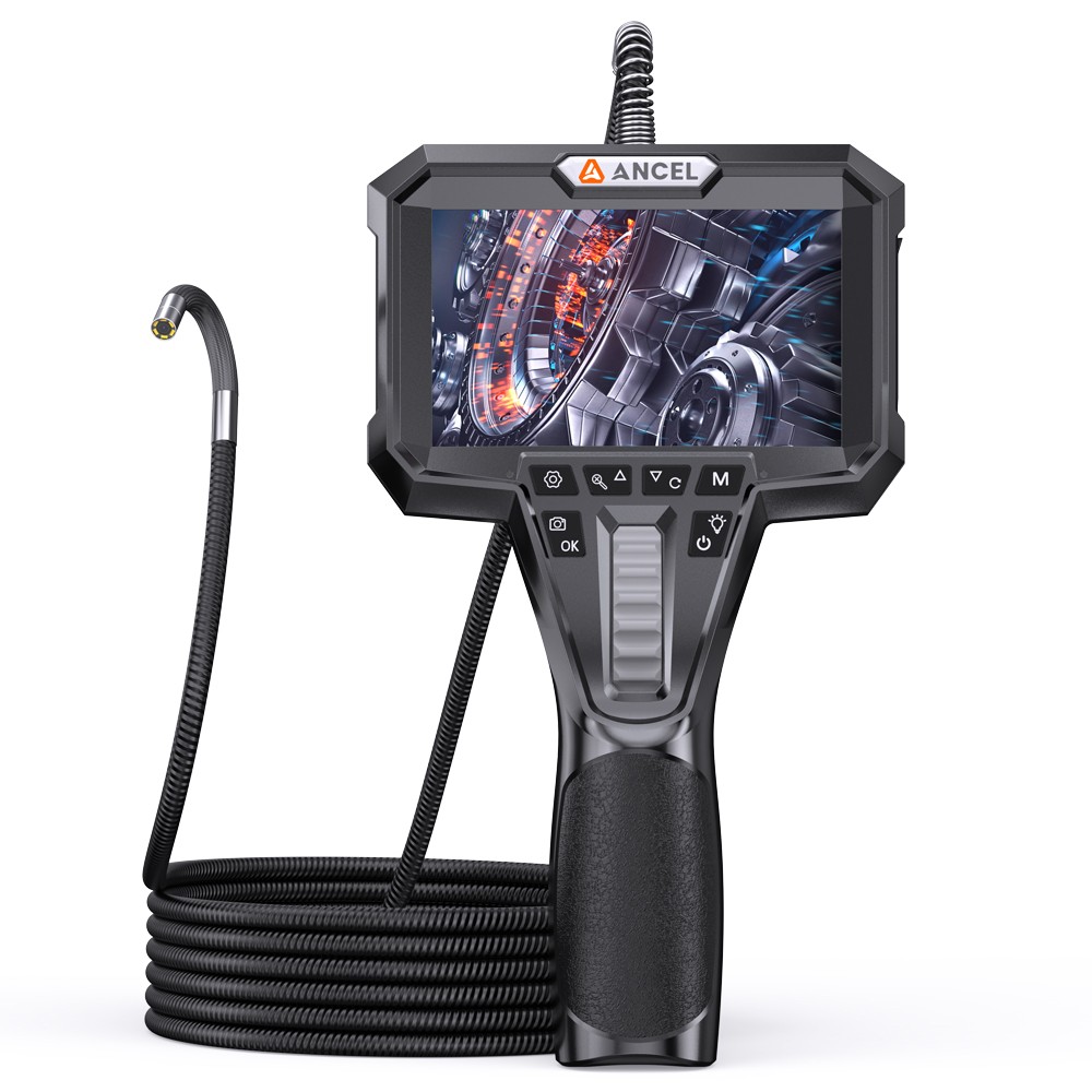 ANCEL AN301 Articulating Borescope Support Continuous Recording 6 LED Lights HD