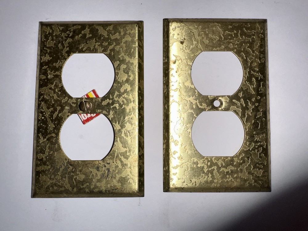 Two Vintage Electrical Plug Plate Cover