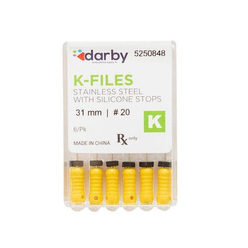 K-Type Files, 31mm, #20, 6/Pkg