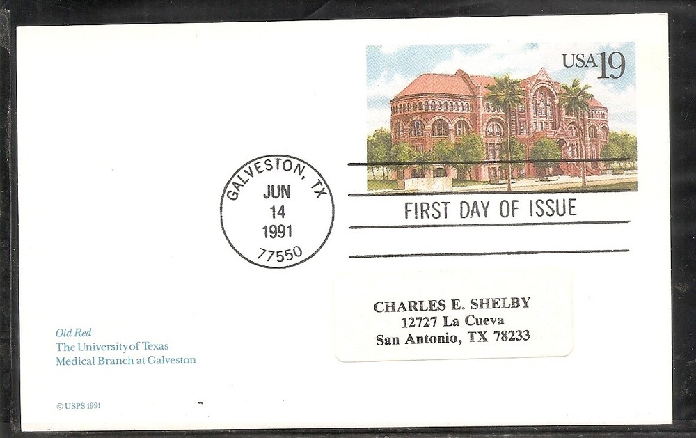 US SC # Ux155 Old Red FDC. No Cachet 1