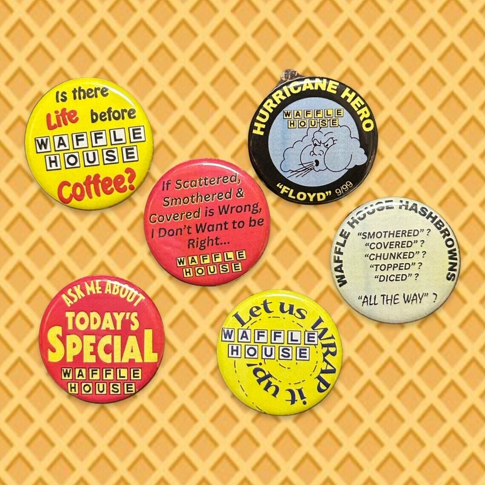 Waffle House Replica Button 6-Pack Set #3