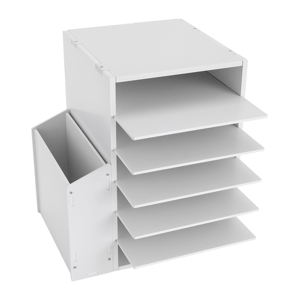 White Desktop Organizer Desktop File Holder File Organizer Modern Rectangular