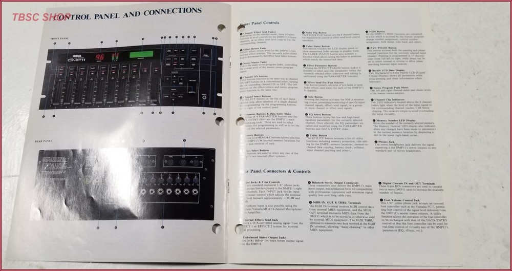 Yamaha DMP11 Digital Mixing Processor Engine Sales Brochure