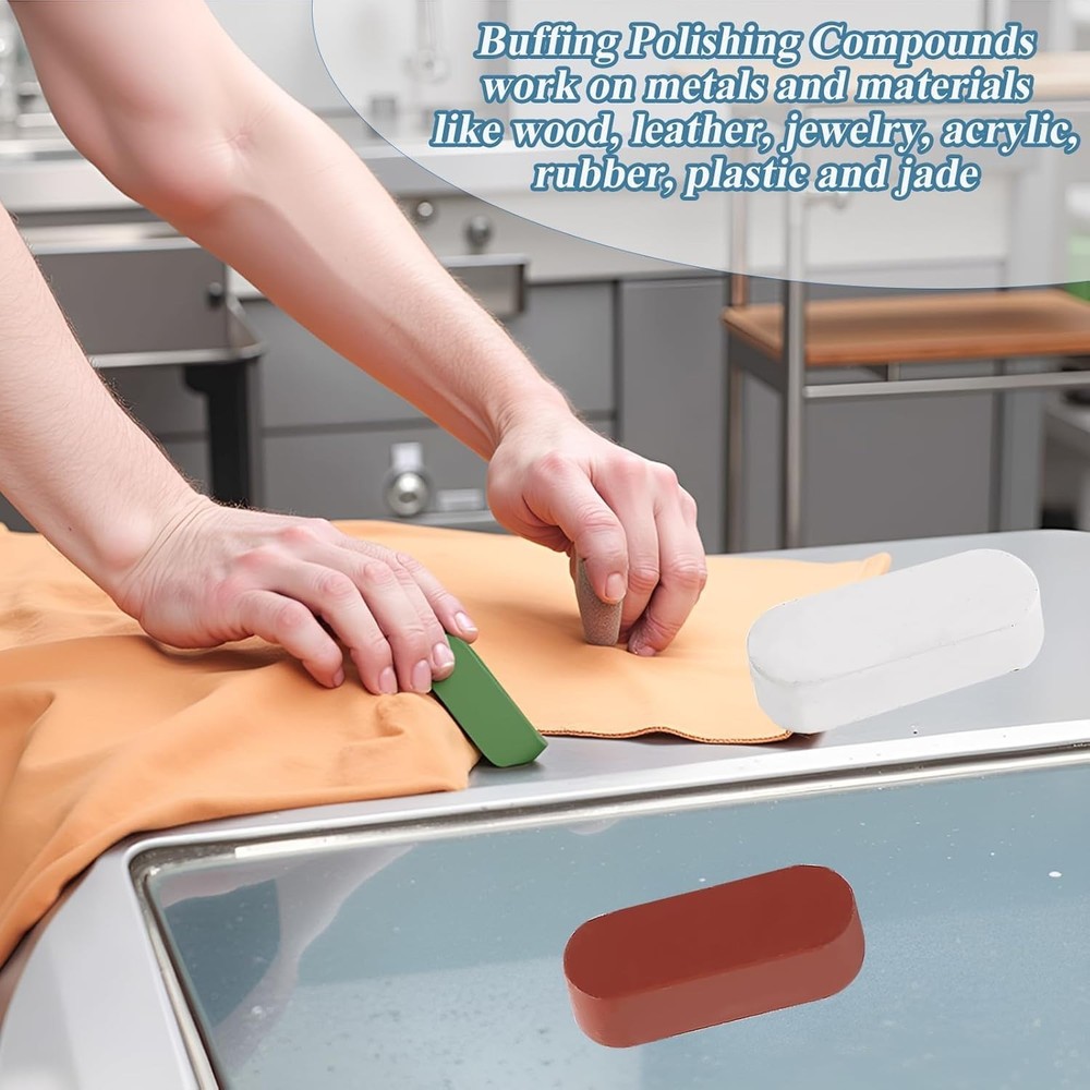 Metal Buffing Polishing Compound Kit,Buffing Wheel Compound Including White D...