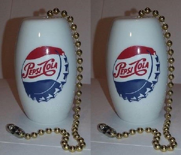 A Charming Set of 2 Pepsi Bottle Cap Ceiling Light/ Fan Pulls
