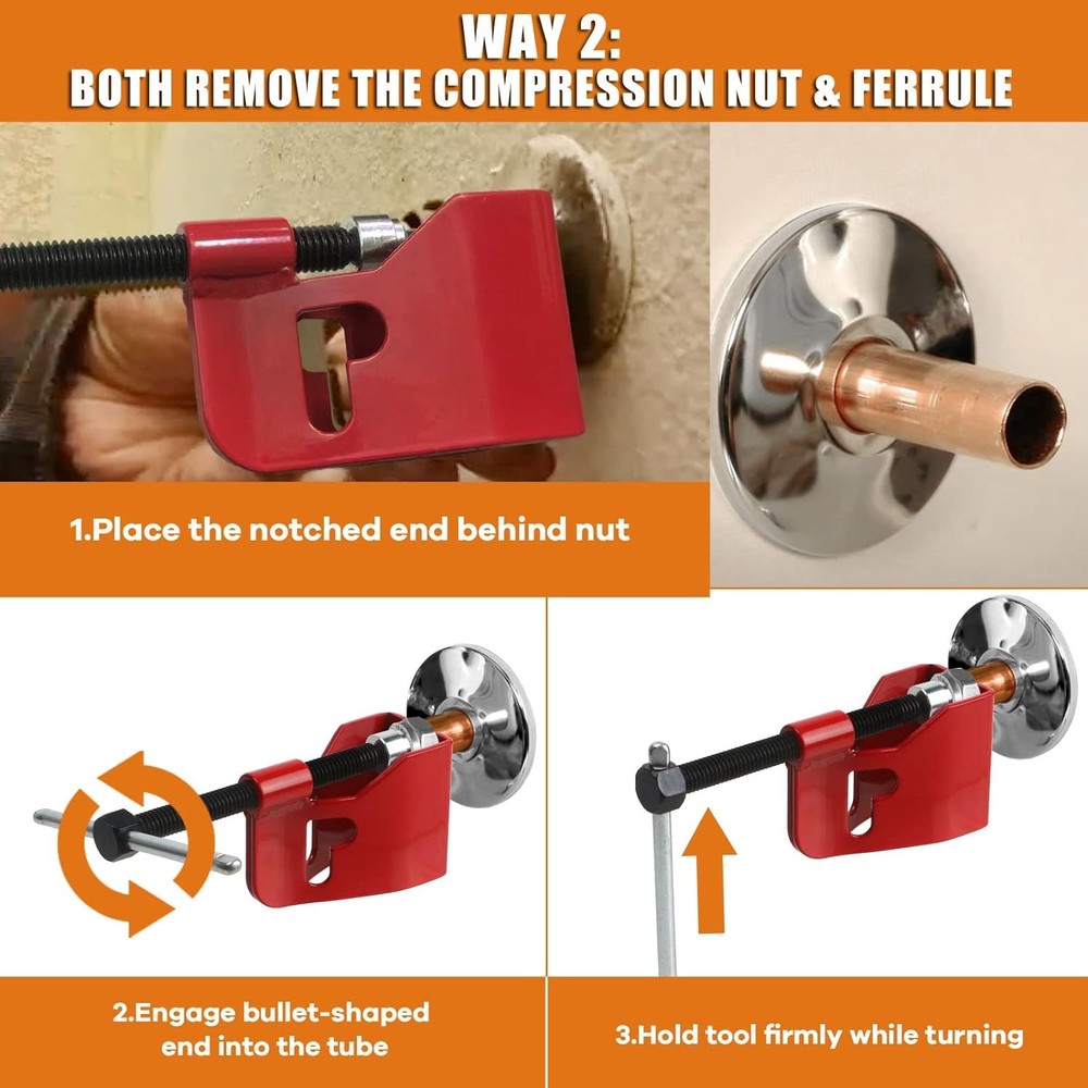 Compression Sleeve Puller Tool Remove Ferrule&Nut Of Pipe Plumbing Tool for 1/2"
