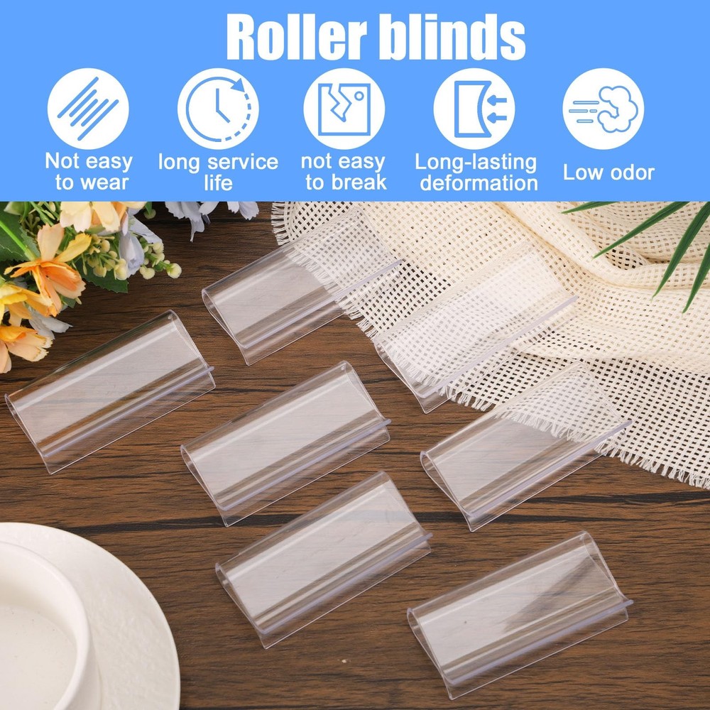 8pcs Roller Window Shades Pulls, Plastic Transparent Roller Window Shade Pull...