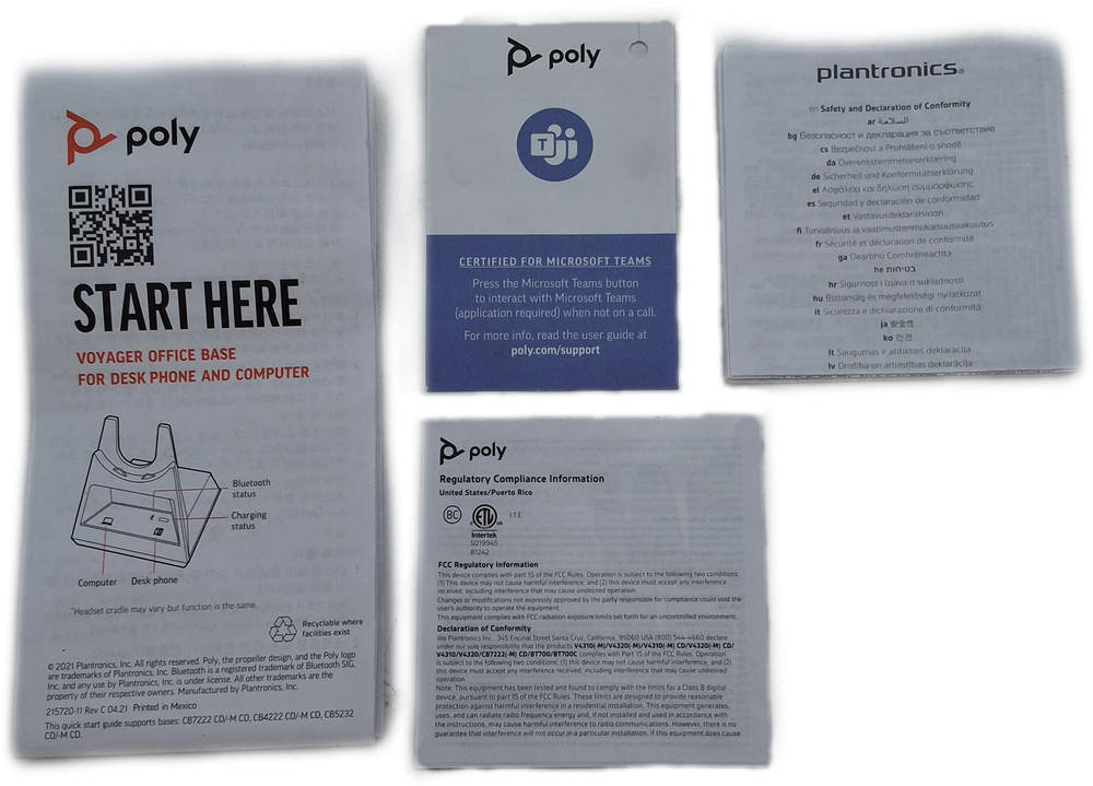 Poly Voyager Focus 2 Office Base Only CB7222-M CD