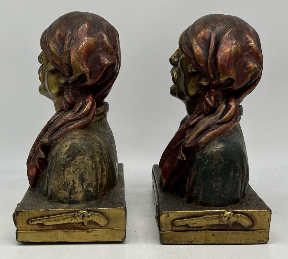 Armor Bronze Buccaneer Pirate Bookends ca. 1937