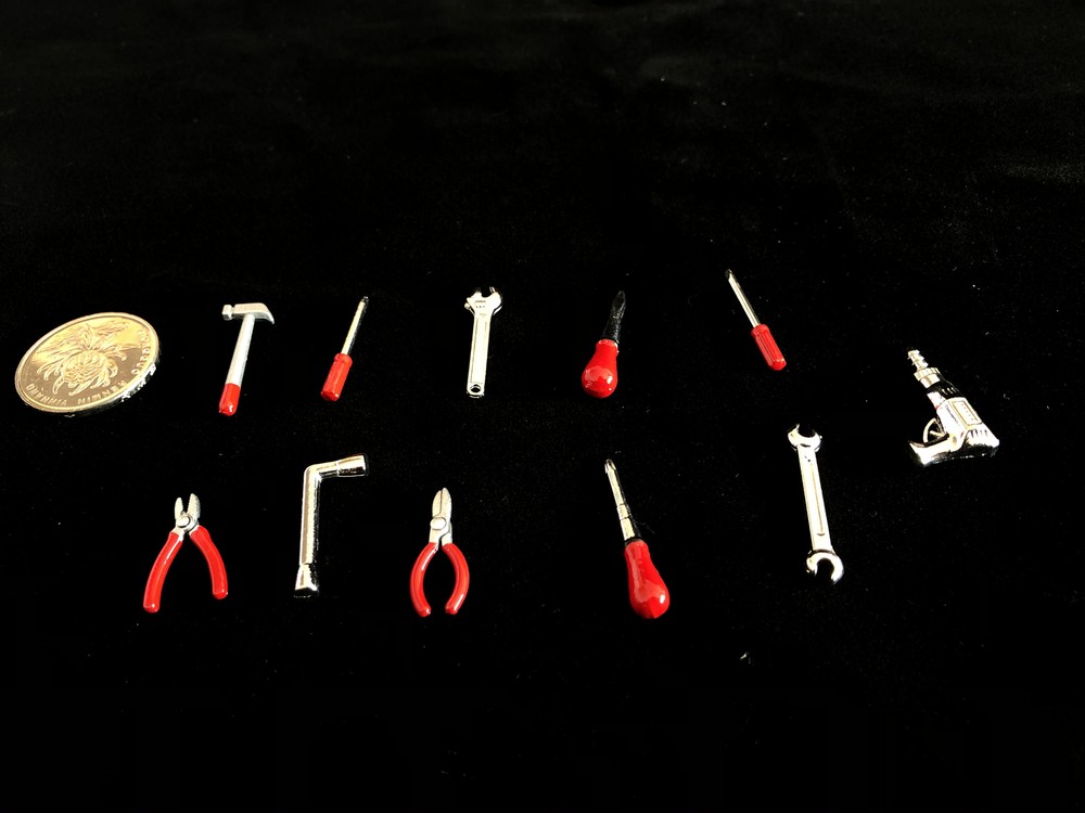 1/18 Diorama 11pc Repair Model Props Garage Workshop Tuning Tools Accessories
