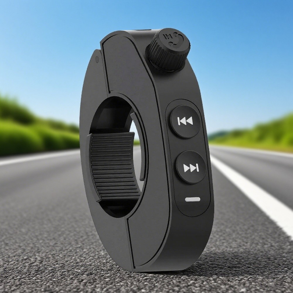 Black Wireless Bluetooth Media Button Remote Controller For Motorcycle Handleb5w