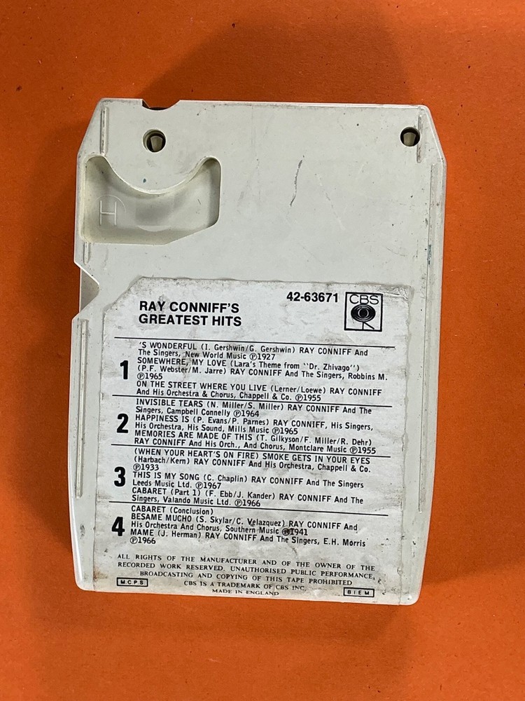 Ray Conniff, Greatest Hits, 8 Track Stereo Cartridge