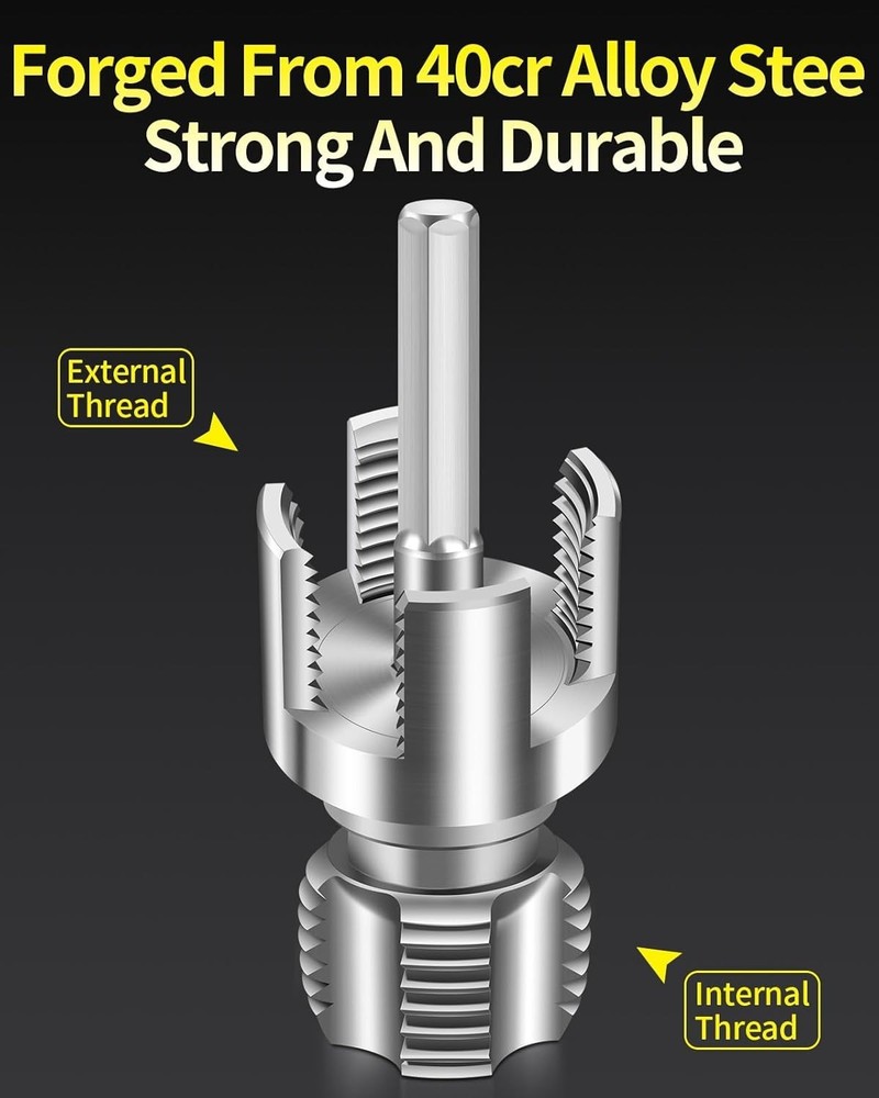 Efficient Electric Drill-Compatible Pipe Threader: 1/2'' & 3/4'' Integrated Set