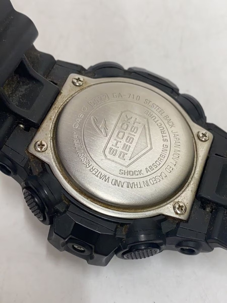 CASIO Wristwatch Digital Analog Rubber BLU BLK GA 710