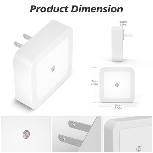 Night Light, Night Lights Plug into Wall 8-Pack, Nightlight Plug in Warm White