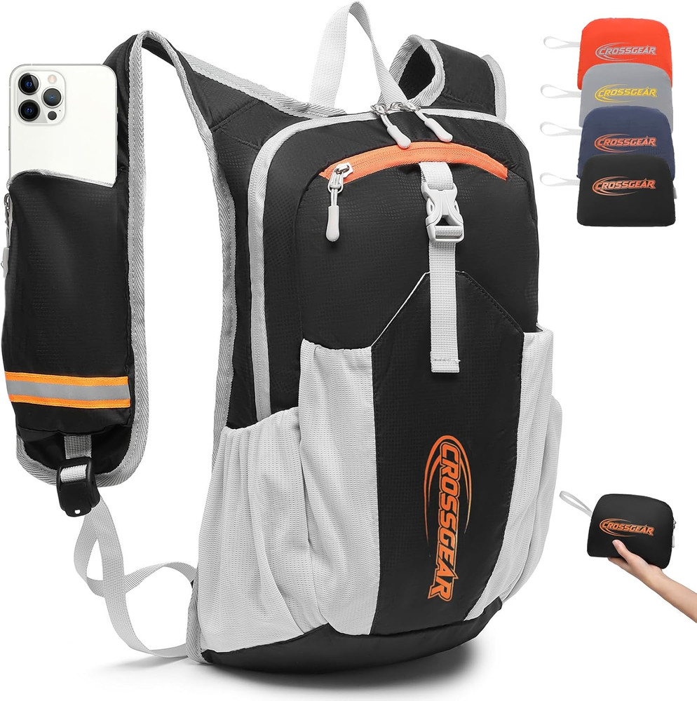 CROSSGEAR 16L RFID Hiking Backpack, Lightweight Foldable Packable Backpack, Smal
