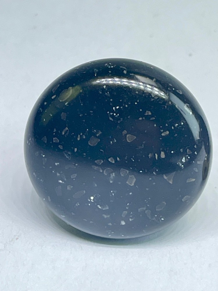 Set of 2 Natural Black Granite cabinets Knobs with solid brass inserts