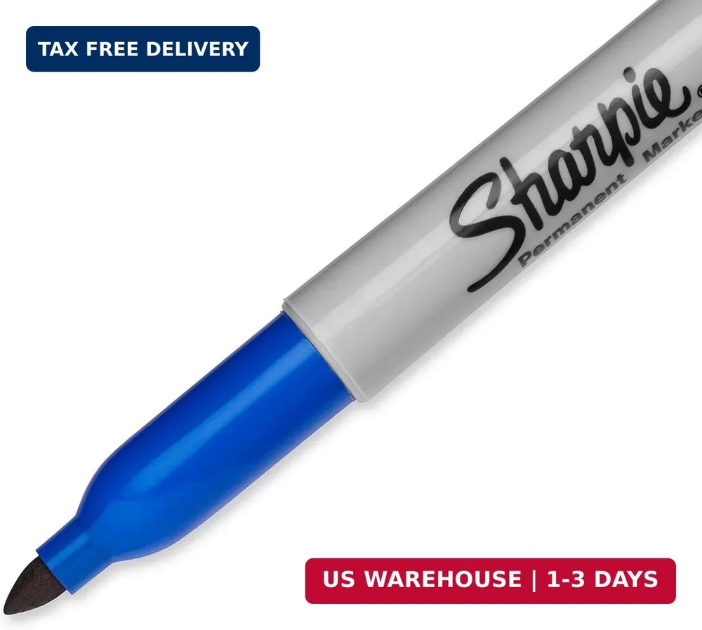 Sharpie Permanent Markers | Fine Point | Black & Blue | 2 Count