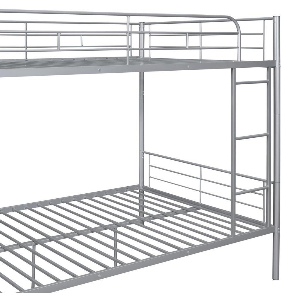 Full Over Full Metal Bunk Bed Sliver
