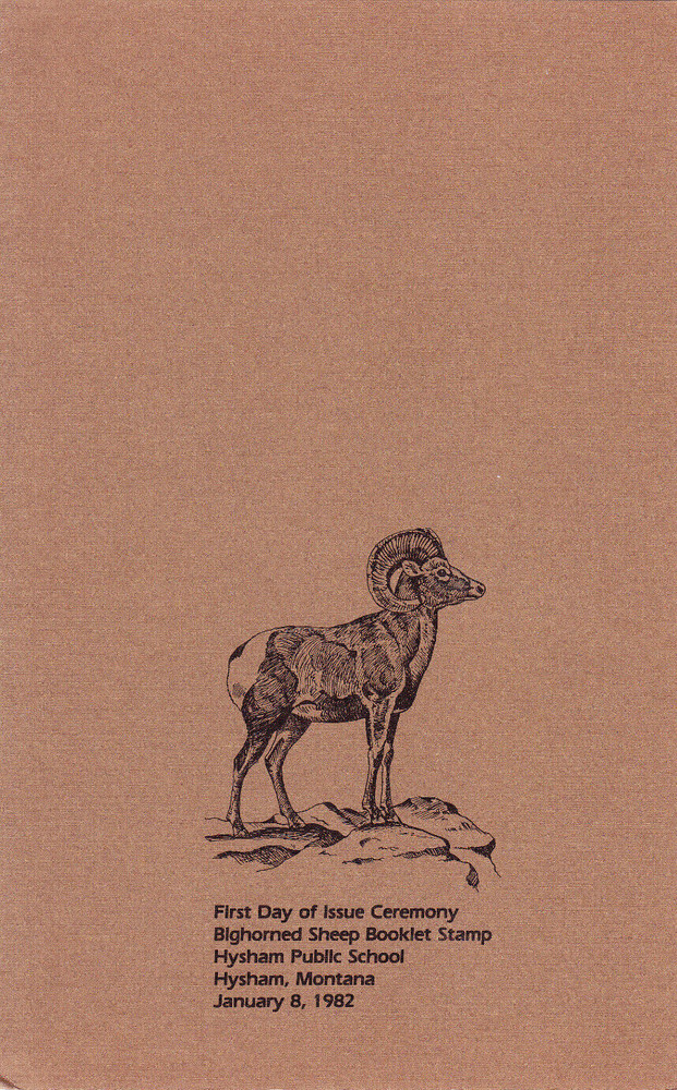USPS First Day Ceremony Program #1949a Bighorned Sheep Booklet 10  1982