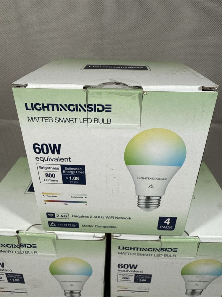 Lightning inside Matter Smart Lightbulbs 3 Boxes With 2 Lightbulbs Inside T2